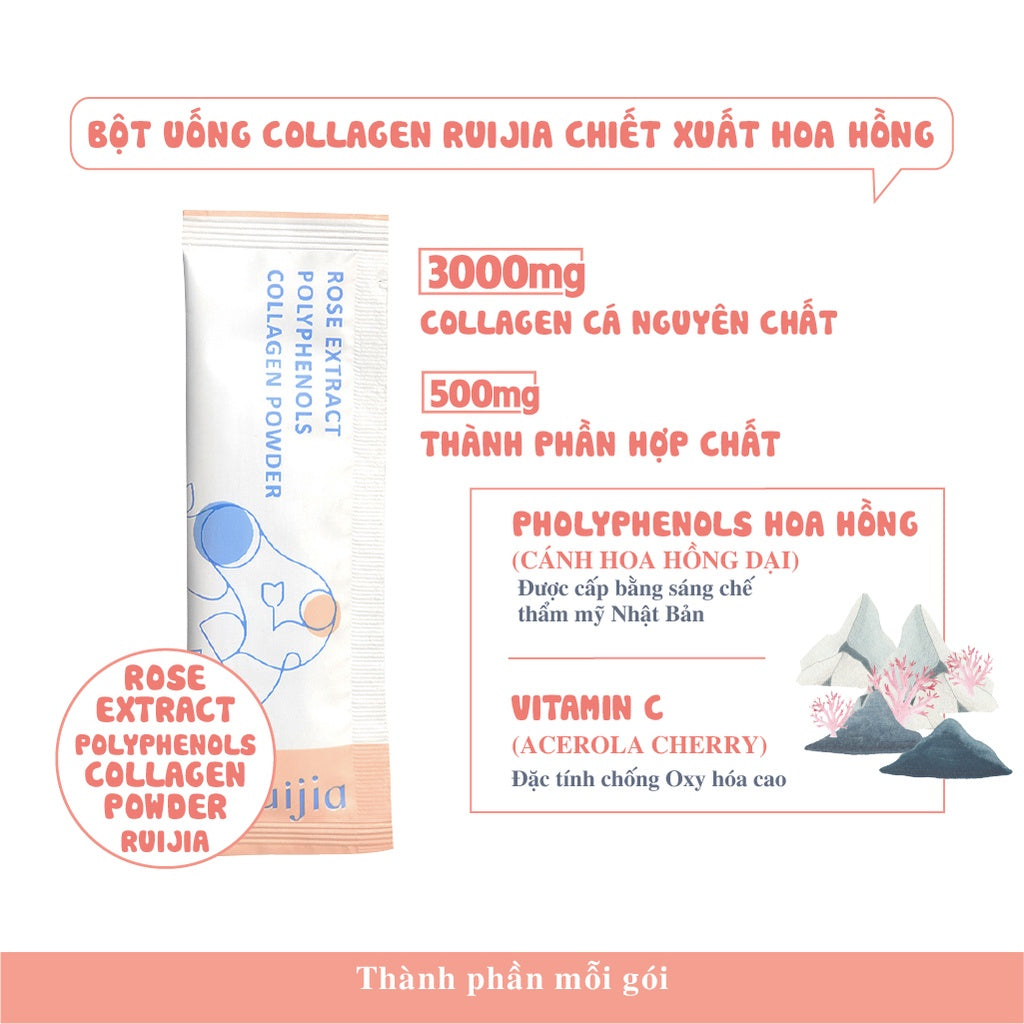 Bột Collagen Chiết Xuất Hoa Hồng(7 Ngày)