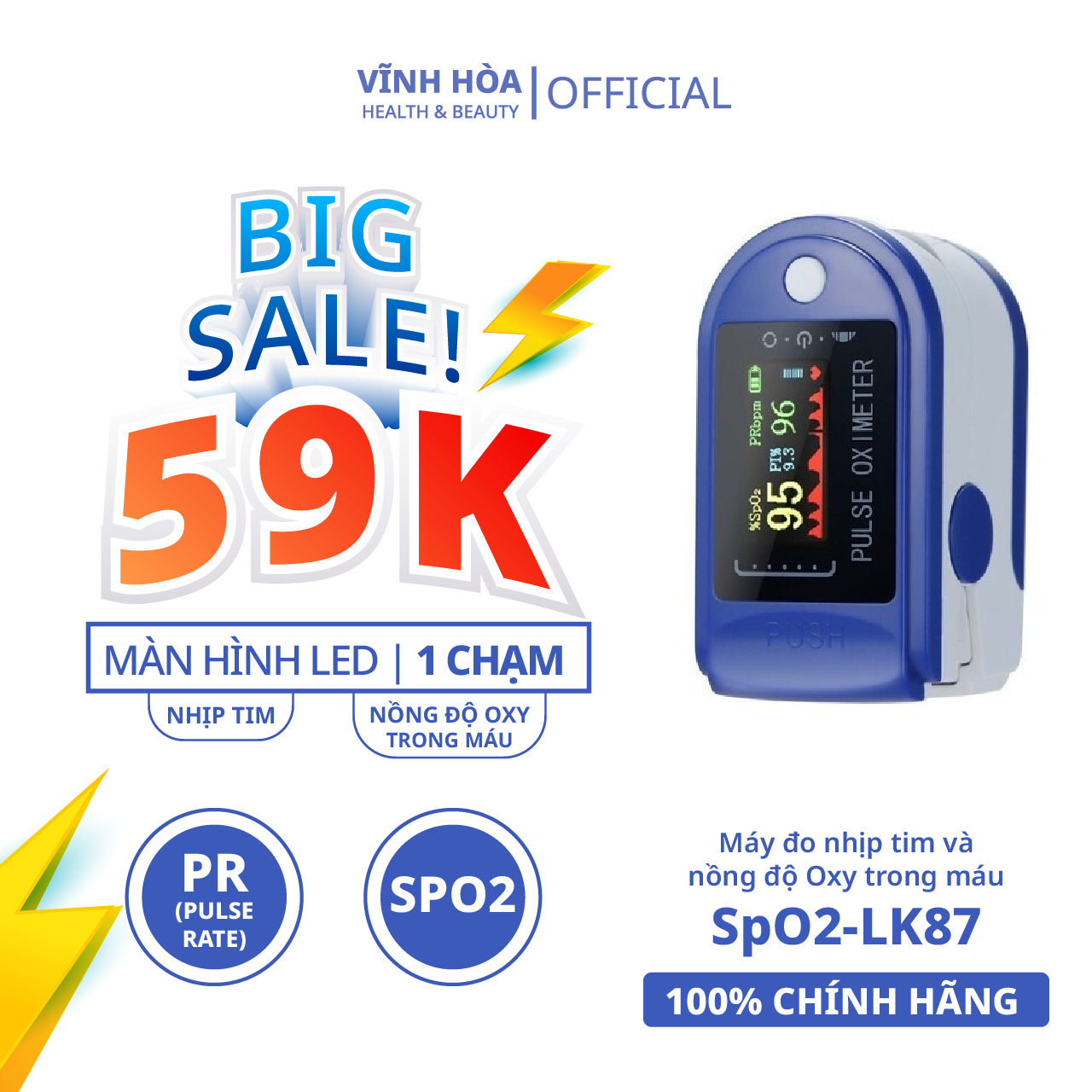 Máy đo SPO2, đo nhịp tim, đo nồng độ oxy trong máu